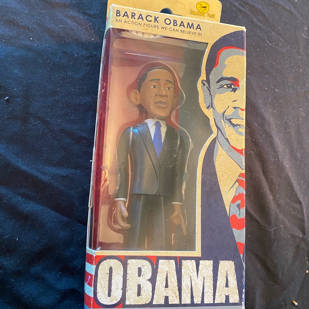 Barack Obama Action Figure in Box - Black Suit, Blue Tie